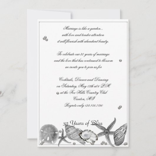 Glamoureus Beach in Silver Jubileum Invitation Kaart (Voorkant)
