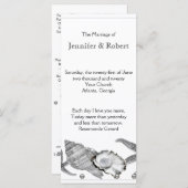 Glamoureus Beach in Silver Wedding Program Programmakaart (Voorkant / Achterkant)