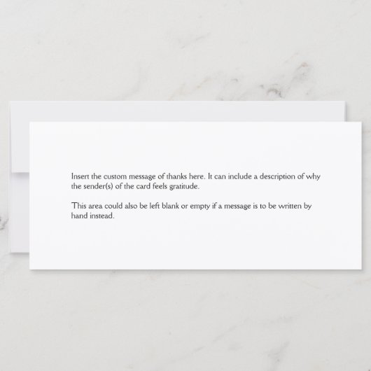 Glamoureus "Bedankt!" Kaart (Achterkant)