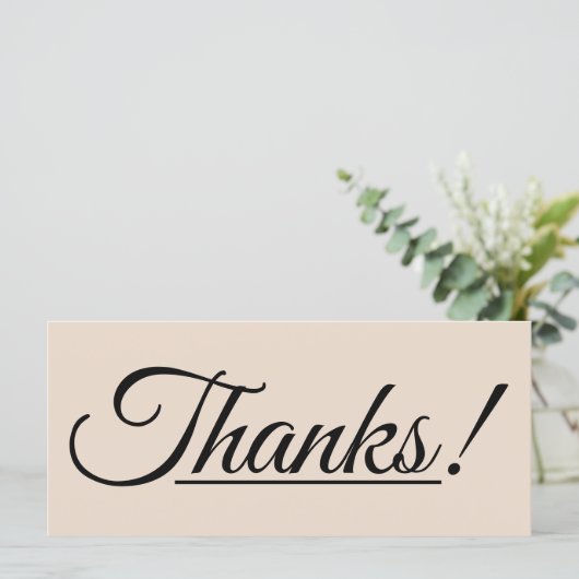 Glamoureus "Bedankt!" Kaart (Staand voorkant)