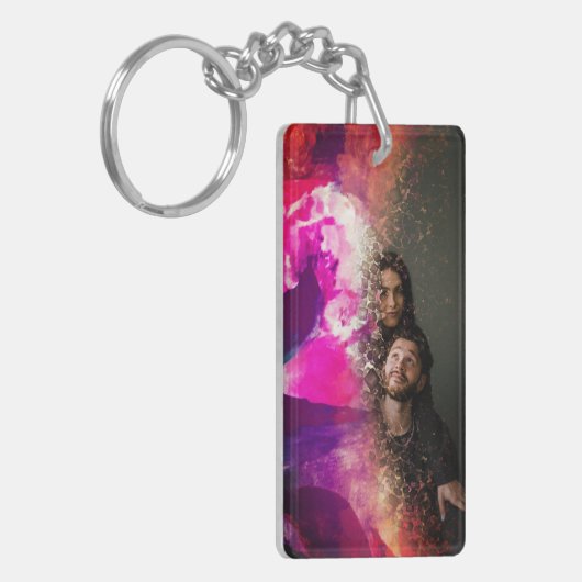 Glamoureus Best Lovers Ever Floral Overlay Foto Sleutelhanger (Voorkant Links)