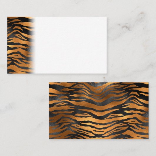 Glamoureus Black Brown Tiger Stripes Animal Print Plaatskaartje (Voorkant / Achterkant)