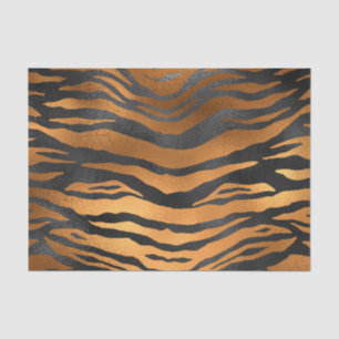 Glamoureus Black Brown Tiger Stripes Animal Print Tissuepapier