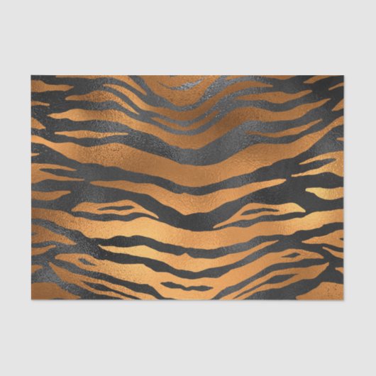 Glamoureus Black Brown Tiger Stripes Animal Print Tissuepapier (Voorkant)