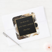 Glamoureus Black en Gold Abstract marmer Agate Vierkante Sticker (Envelop)