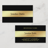 Glamoureus Black en Gold Elegant Professional Visitekaartje (Voorkant / Achterkant)
