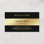 Glamoureus Black en Gold Elegant Professional Visitekaartje (Achterkant)
