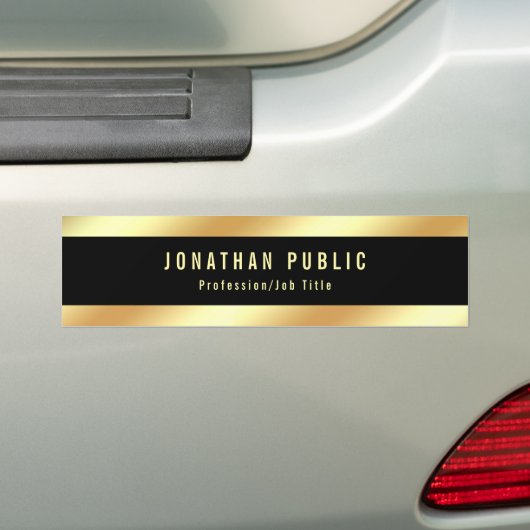 Glamoureus Black en Gold Moderne Sjabloon Trendy Bumpersticker (Op auto)