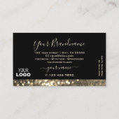 Glamoureus Black en Gold Sparkle Glitter met Logo Visitekaartje (Achterkant)