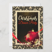 Glamoureus Black en Gulden Kerstmis Uitnodiging (Voorkant)