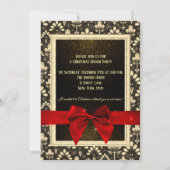 Glamoureus Black en Gulden Kerstmis Uitnodiging (Achterkant)