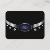 Glamoureus Black en Silver met Monogram Diamonds Visitekaartje (Voorkant)