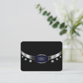Glamoureus Black en Silver met Monogram Diamonds Visitekaartje (Staand voorkant)