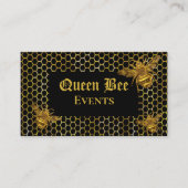 Glamoureus Black Gold Queen Bee Events Production Visitekaartje (Voorkant)