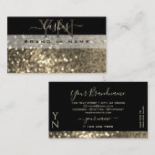 Glamoureus Black Gold Sparkle Glitter met monogram Visitekaartje (Voorkant / Achterkant)