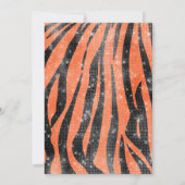 Glamoureus Black Oranje Glitter Animal Tiger Strip Kaart (Achterkant)