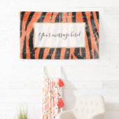 Glamoureus Black Oranje Glitter Animal Tiger Strip Spandoek (Insitu)