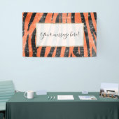 Glamoureus Black Oranje Glitter Animal Tiger Strip Spandoek (Beurs)