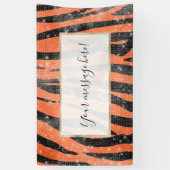 Glamoureus Black Oranje Glitter Animal Tiger Strip Spandoek (Verticaal)
