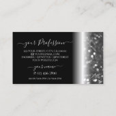 Glamoureus Black Silver Sparking Glitter Initialen Visitekaartje (Achterkant)