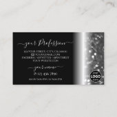 Glamoureus Black Silver Sparking Glitter met Logo Visitekaartje (Achterkant)
