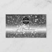 Glamoureus Black Silver Sparking Glitter met Logo Visitekaartje (Voorkant)