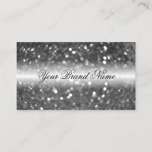 Glamoureus Black Silver Sparking Glitter Stijlvol Visitekaartje (Voorkant)