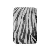 Glamoureus Black White Sparkly Glitter Zebra Strip Badmat (Voorkant Verticaal)