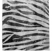 Glamoureus Black White Sparkly Glitter Zebra Strip Douchegordijn (Voorkant)