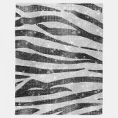 Glamoureus Black White Sparkly Glitter Zebra Strip Fleece Deken (Voorkant)