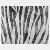 Glamoureus Black White Sparkly Glitter Zebra Strip Fleece Deken (Voorkant (Horizontaal))