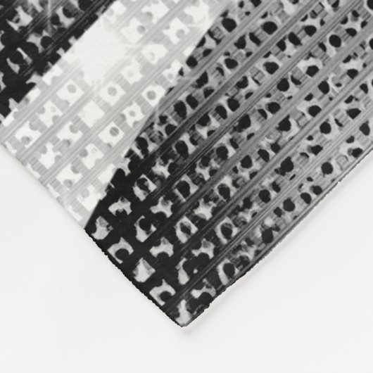 Glamoureus Black White Sparkly Glitter Zebra Strip Fleece Deken (Hoek)