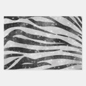 Glamoureus Black White Sparkly Glitter Zebra Strip Inpakpapier Vel (Voorkant 3)