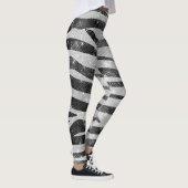 Glamoureus Black White Sparkly Glitter Zebra Strip Leggings (Rechts)