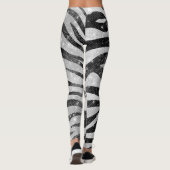 Glamoureus Black White Sparkly Glitter Zebra Strip Leggings (Achterkant)