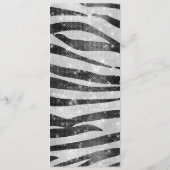 Glamoureus Black White Sparkly Glitter Zebra Strip Menu (Achterkant)