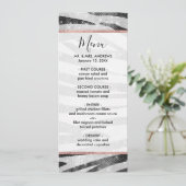 Glamoureus Black White Sparkly Glitter Zebra Strip Menu (Staand voorkant)