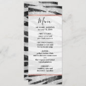 Glamoureus Black White Sparkly Glitter Zebra Strip Menu (Voorkant / Achterkant)