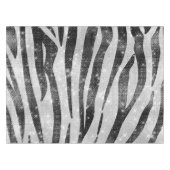 Glamoureus Black White Sparkly Glitter Zebra Strip Tafelkleed (Voorkant (Horizontaal))