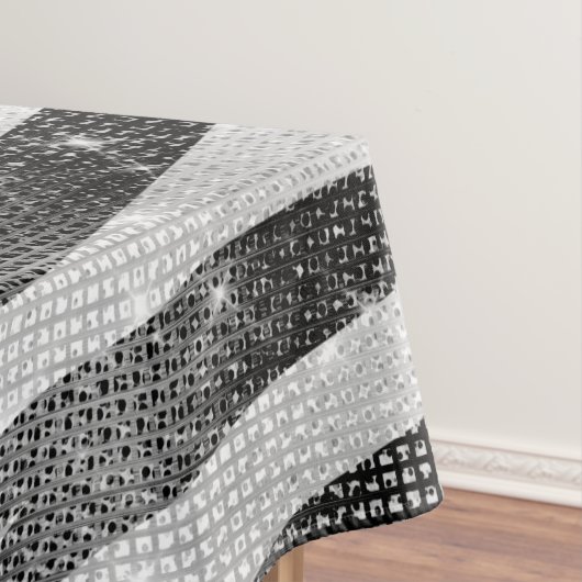 Glamoureus Black White Sparkly Glitter Zebra Strip Tafelkleed (Voorbeeld)