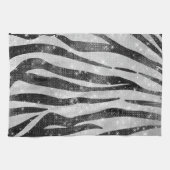 Glamoureus Black White Sparkly Glitter Zebra Strip Theedoek (Horizontaal)