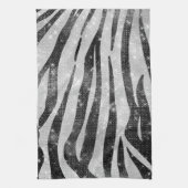 Glamoureus Black White Sparkly Glitter Zebra Strip Theedoek (Verticaal)