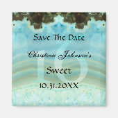 Glamoureus Blauw Kristal Sweet 16 Save The Date Magneet (Voorkant)