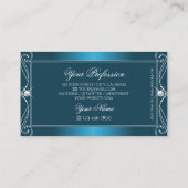 Glamoureus Blauwgroen Blauw  Muglepjes Stijlvol Visitekaartje (Achterkant)