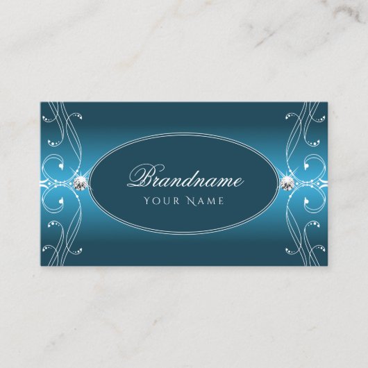 Glamoureus Blauwgroen Blauw Muglepjes Stijlvol Visitekaartje (Voorkant)