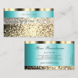 Glamoureus Blauwgroen en goudglitter Shimmery Visitekaartje