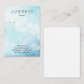 Glamoureus Blue Bokeh Jewelry Earring Display Visitekaartje (Voorkant / Achterkant)