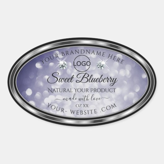 Glamoureus Blue Glitter Product Label Diamonds Log (Voorkant)