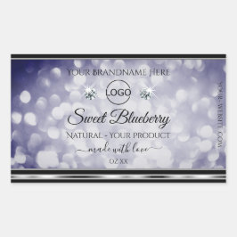 Glamoureus Blue Glitter Product Label Diamonds Log