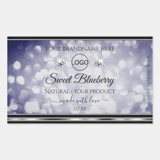 Glamoureus Blue Glitter Product Label Diamonds Log (Voorkant)